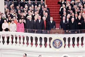 Agnew Prints: Richard Nixon with LBJ at Inauguration Ceremony
