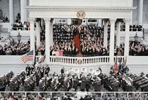 Richard Nixon with LBJ at Inauguration Ceremony