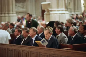 Mourner Prints: Richard Nixon and Mickey Mantle Attending Funeral Service