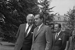 Richard Nixon Outdoors with Kurt George Kiesinger
