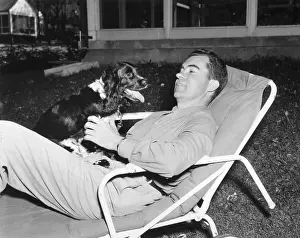 Richard Nixon Petting His Dog