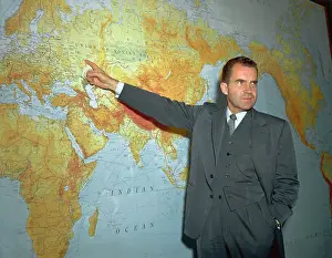 Richard Nixon Pointing to Map