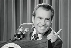 Richard Nixon Pointing and Smiling