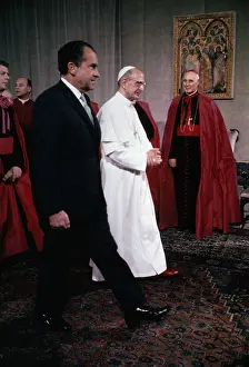 Richard Nixon with Pope Paul During Vatican Visit