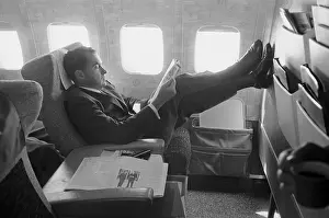Richard Nixon Relaxing on Plane