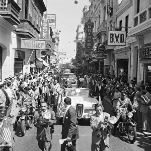 Richard Nixon Riding In An Open Car