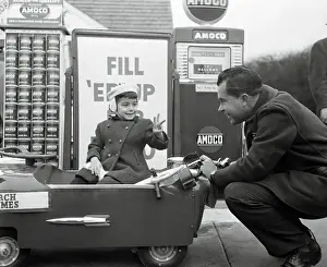 Poliomyelitis Prints: Richard Nixon Servicing a Young Girl's Car