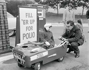 Poliomyelitis Prints: Richard Nixon Servicing a Young Girl's Car