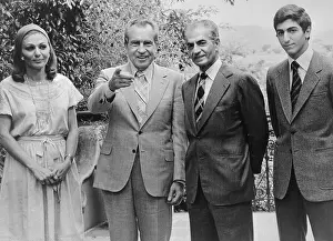 Richard Nixon with Shah and Empress of Iran