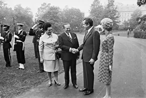 Hospitality Prints: Richard Nixon Shaking Hand of Josip Broz Tito with Their Wives Nearby