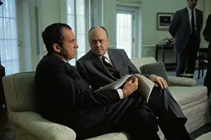 Richard Nixon Sitting with Melvin Laird