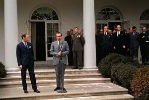 Richard Nixon Speaking Alongside Pierre Elliot Trudeau