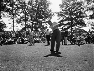 Richard Nixon Swinging a Golf Club