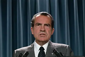 Richard Nixon Talking to Newsmen