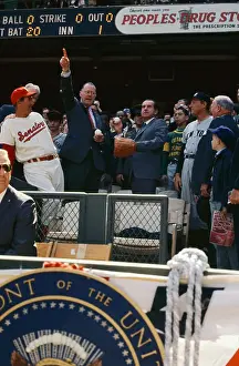Richard Nixon Throwing out First Ball