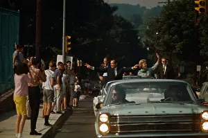 Richard Nixon Waving to Spectators