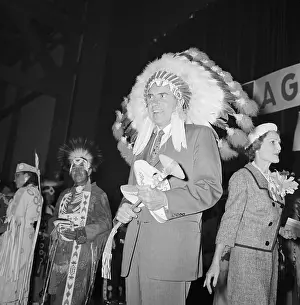 Richard Nixon Wearing Feather Headdress