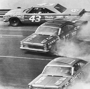 Nascar Prints: Richard Petty Hits Wall During Auto Race