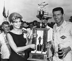 Huntington Prints: Richard Petty Holding Mountaineer 500 Trophy