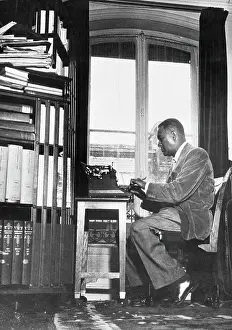 Typewriter Prints: Richard Wright Seated at Typewriter