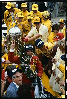 Indianapolis Prints: Rick Mears Giving Peace Sign