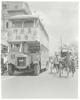 Rickshaws and Double Deck Bus of Shanghai