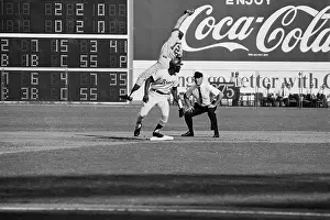 Dominican Ethnicity Prints: Rico Carty Standing Safe on Second During Baseball Game