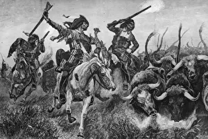 Landscape Male Animal Working Prints: Ride Em Cowboy