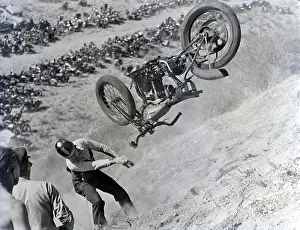 Wreck Prints: Rider W/Inverted Airborne Motorcycle