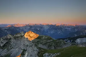 Nature Phenomenon Prints: Ridge of Dalfazer Joch Mountain seen from Hochiss Mountain in Rofan