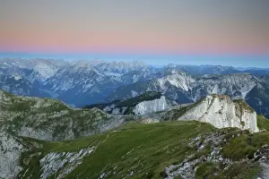 Nature Phenomenon Prints: Ridge of Dalfazer Joch Mountain seen from Hochiss Mountain in Rofan