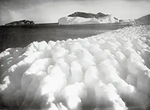 Antarctica Prints: Ridges Of Ice/Iceberg In Back/Antarctic