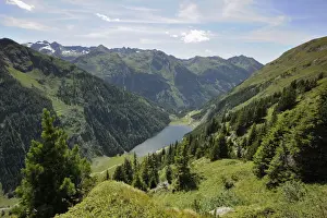 Niedere Tauern Prints: Riesachsee lake, Schladminger Tauern mountain range, Styria, Austria, Europe