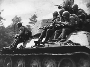 Riflemen On Tank