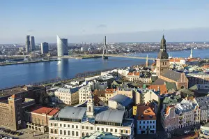 Riga overview as seen from St. Peters belfry. Riga, Latvia