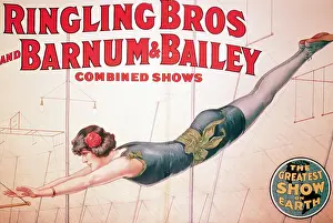 Acrobat Prints: Ringling Brothers and Barnum & Bailey Poster with Trapeze Artist