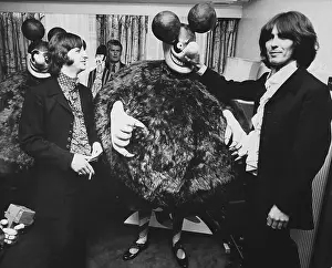 Ringo Starr and George Harrison with Blue Meanies