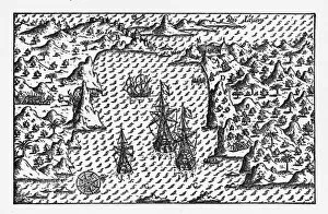Commercial Dock Gallery: Rio de Janeiro Historical Map by Van Noort, Circa 1598