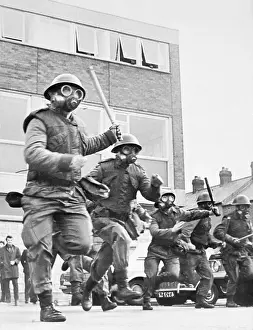 Belfast Prints: Riot Squad Charging Through Streets