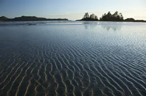 Prints of Ripples Form In The Sand At Chestermans Beach And Frank Island Near Tofino; British Columbia Canada UNESCO World Heritage Prints: Ripples Form In The Sand At Chestermans Beach And Frank Island Near Tofino; British Columbia Canada