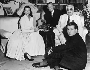 Cannes Prints: Rita Hayworth, Aga Khan, Sendri Khan, and Guest Posing