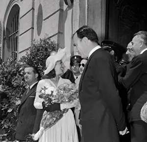Vallauris Prints: Rita Hayworth and Ali Khan Leaving Vallauris City Hall