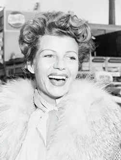 Fur Collar Prints: Rita Hayworth Laughing