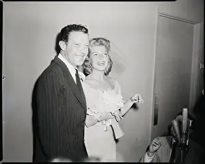Newlyweds Prints: Rita Hayworth with Her New Husband
