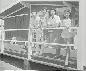 Rita Hayworth Posing with Daughters and Dick Haymes