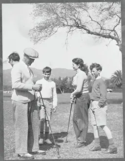 Rita Hayworth Receiving Golfing Instructions