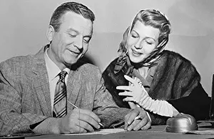 Rita Hayworth Watching James Harry Hill Sign Paperwork
