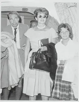 Rita Hayworth, Yasmin Khan, and Gary Merrill Strolling