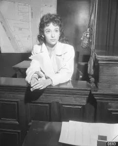 Witness Prints: Rita Moreno in Court on Witness Stand