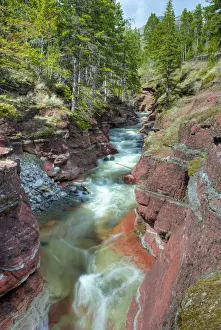 River through canyon, Waterton Lakes National Park, Alberta